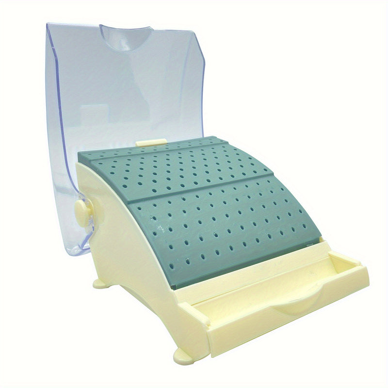 Organizador de Colocación para Brocas de Plástico con 142 Agujeros - Estuche Esterilizable Autoclavable con Cierre Seguro, Porta Desinfectante Duradero para Fresas Dentales, Manos y Pies, Cajón Extraíble & Diseño Transparente, Dispensador de Sanitizante