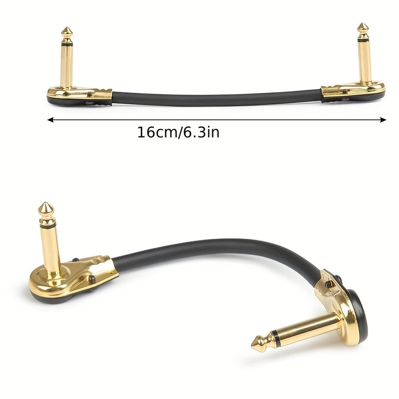 6pcs GOKKO Cables de Parche para Guitarra de 6 Pulgadas - Ultra Silenciosos y Flexibles, Conectores de Ángulo Recto Chapados en Oro, Cobre OFC Duradero, Impermeables y Resistentes a la Temperatura, Diseño de Bajo Perfil para Actuaciones En Vivo, Cable de