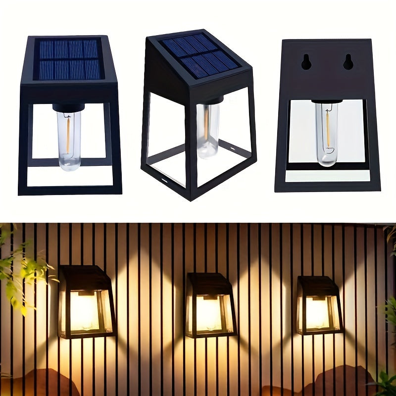 2 o 4 luces solares LED para pared elegantes, modo de iluminación, lámpara exterior para villa, jardín o patio, luz nocturna ahorradora de energía