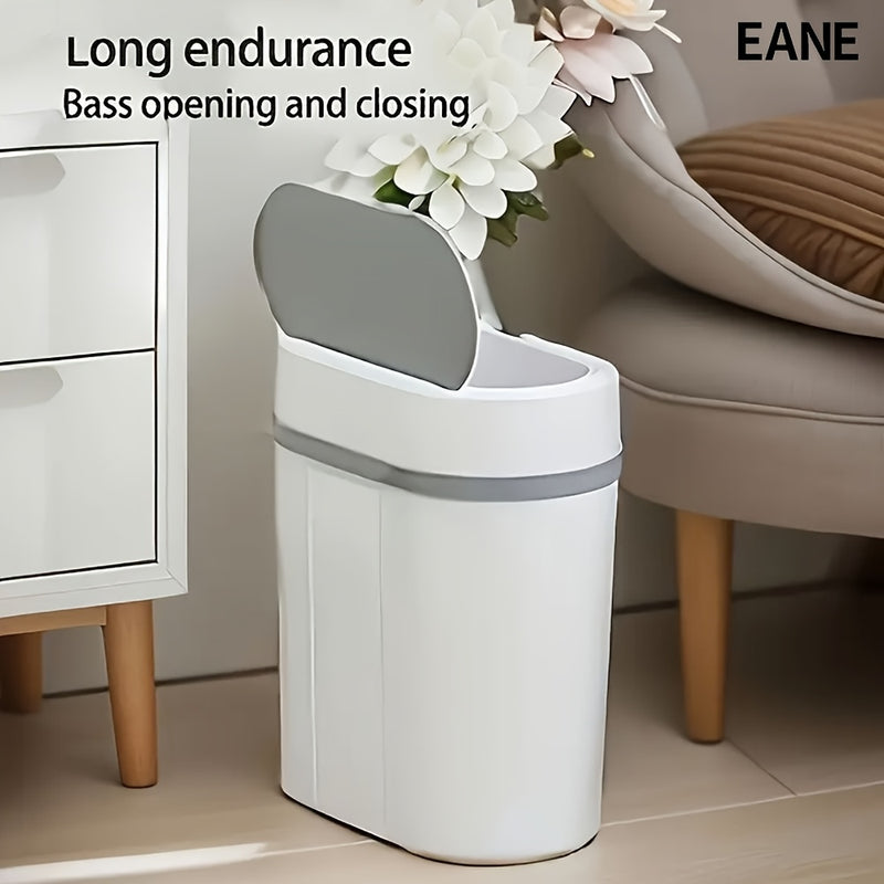 EANE, Papelera Inteligente de Alta Velocidad de Respuesta, con Acción de Apertura y Cierre, Alimentada por Batería, Sin Contacto, Resistente a Olores, Diseño Moderno para Hogar, Cocina y Baño, Accesorio de Cocina Moderno | Papelera Elegante | Operación S