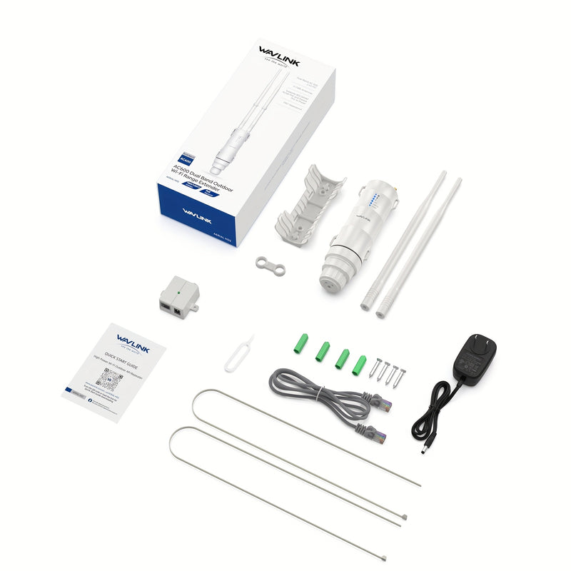 Punto de acceso inalámbrico Wavlink AC600 de doble banda para exteriores/CPE/Repetidor/WISP - 7dBi alta potencia, PoE pasivo, alta calidad, 2.4GHz 150Mbps + 5GHz 433Mbps, 802.11ac, para hogar/oficina/exteriores, ampliación de cobertura, WiFi de alta pote