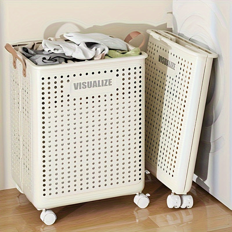 Cesta de Lavandería de Gran Capacidad y Transpirable - Higiénica, Separadora y Clasificadora de Ropa Sucia para la Organización del Baño en Casa