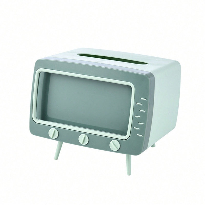 1/2pcs Soporte para Caja de Pañuelos Retro TV Cubierta para Caja de Pañuelos Lindo y Práctico Soporte para Teléfono Celular Soporte para Tampones para Baño, Cocina, Dormitorio, Mesas y Escritorios, Mesitas de Noche, Regalo Creativo