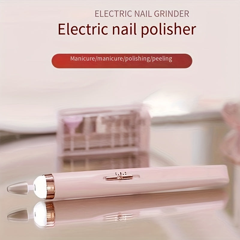 Fregadero eléctrico para uñas, kit de manicura portátil mini con 2 velocidades, cargador USB, incluye 5 piezas de acero para uñas, adecuado para uso en salones de belleza en casa.