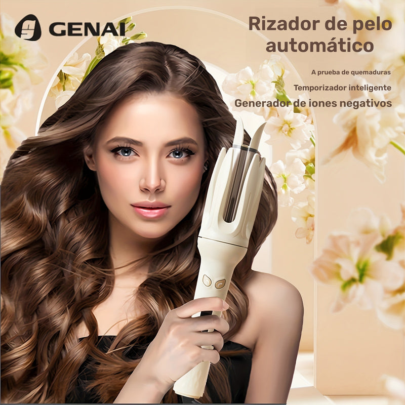 Rizador de cabello automático GENAI, rizador de 28mm con 4 modos de temperatura ajustable, rizador inteligente con sensor, apagado automático en caso de enredo o atasco