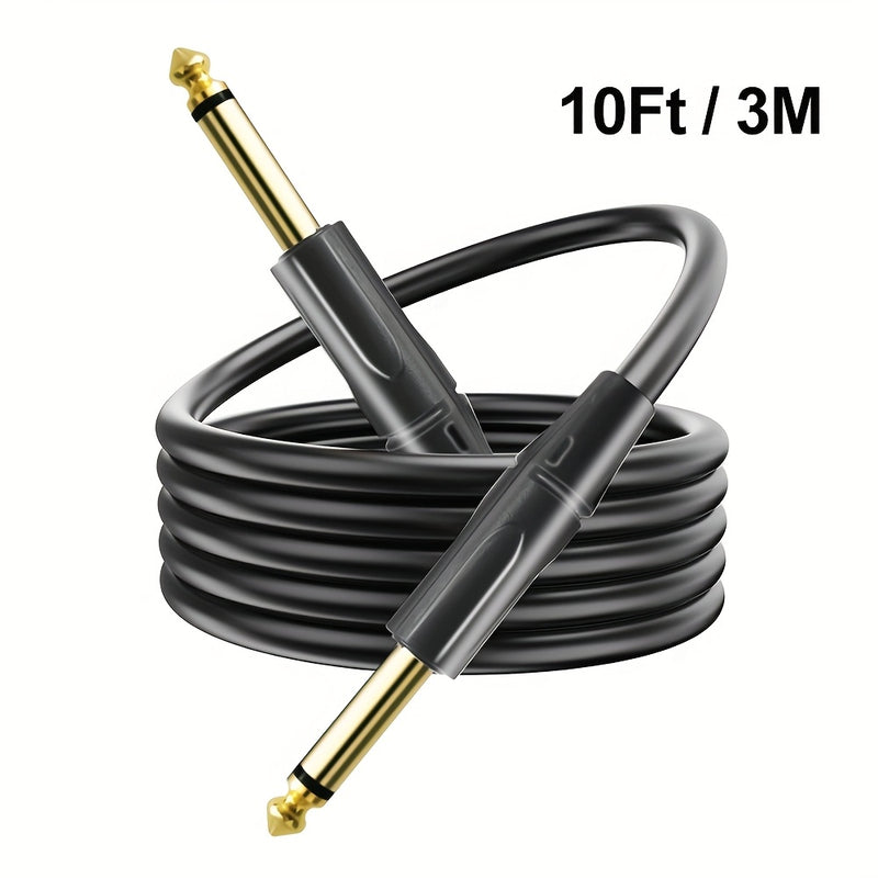 Cable de conexión para altavoz de guitarra de 6.35 mm, macho a macho, con reducción de ruido, núcleo de cobre libre de oxígeno de alta fidelidad, doble blindaje, ideal para conectar guitarras eléctricas, teclados, altavoces y micrófonos. Perfecto para re
