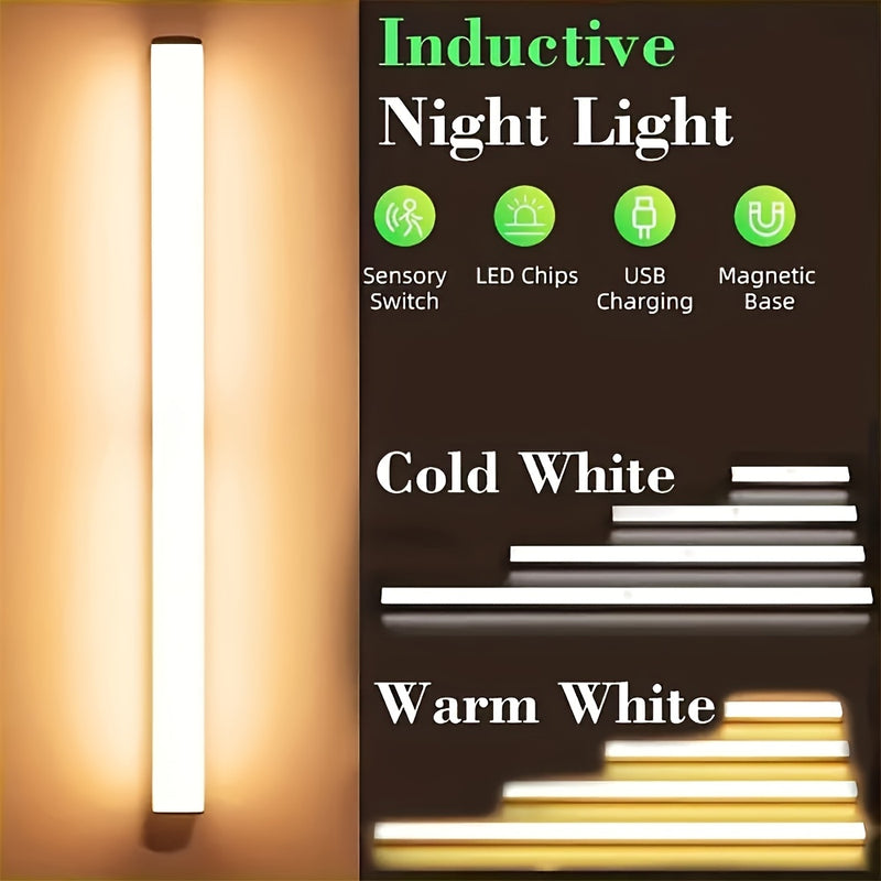Luces LED con Control de Voz y Detección de Humanos, Patrón de Rayas Moderno, Instalación Independiente en el Techo, Iluminación Ajustable, Adorno de Metal Cepillado, Pantalla de Plástico, Batería de Litio Recargable, Carga USB, Adecuado para Dormitorio,