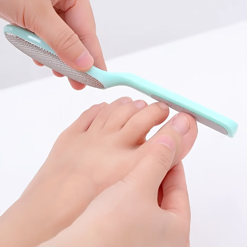 Artefacto de frotación de pies doble cara para eliminar piel muerta, pedicura Light Beige, tabla y herramientas de pulido, piedra pómez para cuidado de los pies