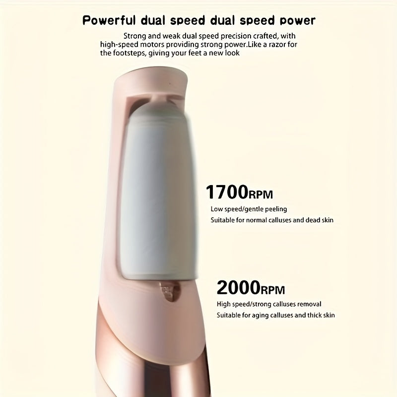 Hoja exfoliante eléctrica automática para pies con batería de litio recargable - Suave color beige, herramienta de eliminación, carga USB, regalo ideal para entusiastas de la belleza, cuidado de pies, cepillo exfoliante, estética moderna, plástico durade