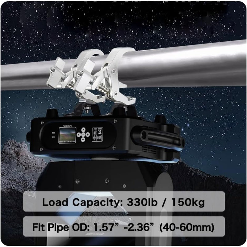 Paquete de 4 Ganchos para Iluminación Escénica de Alta Resistencia, Abrazaderas de Aluminio Premium Pro para Trusses de 3.99-5.99 cm, Capacidad de Peso de 149.69 KG para Uso en Aparatos de Iluminación con Cabeza Móvil