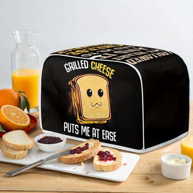 Funda para Tostadora de Poliéster Acolchada con Patrón de Tostadas - Protección contra Polvo y Huellas Dactilares, Apta para Pequeños Electrodomésticos de Cocina, Talla S