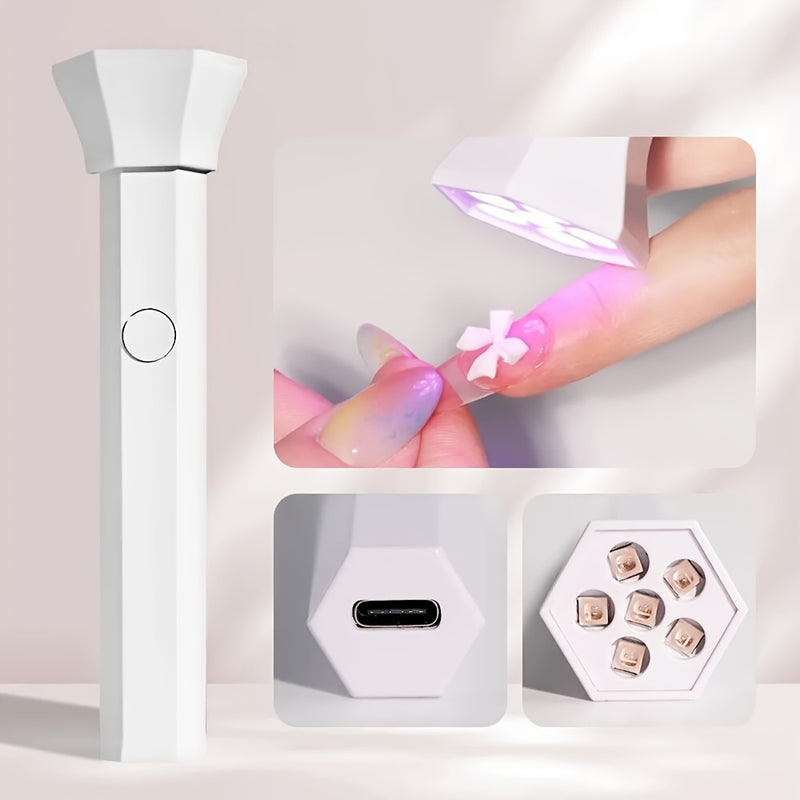 Linterna Relajante de Manicura Portátil con 6 Bombillas LED, Lámpara para Curar Esmalte en Casa