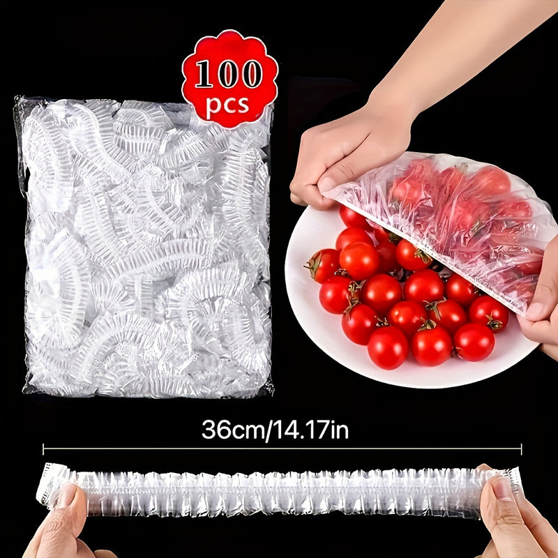 100 piezas de cubiertas adhesivas desechables de colores - Plástico grado alimenticio, perfectas para cocina, picnics y asados