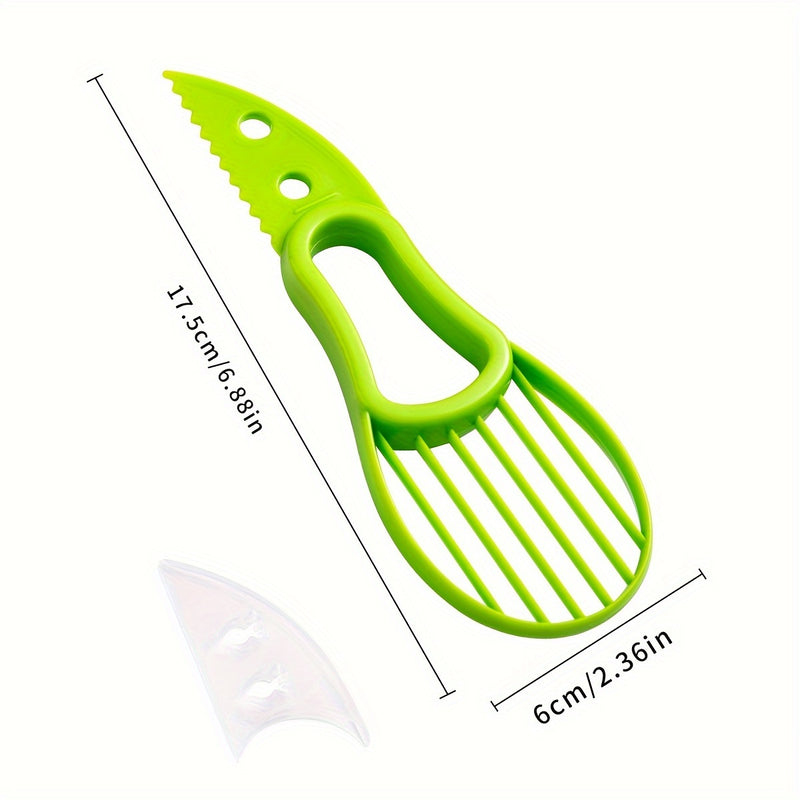Cortador y Pelador de Aguacate 2 en 1 - Gadget de Cocina Multifuncional para Preparación Fácil, Polipropileno Duradero, Apto para Alimentos, Pelador, Cortador de Frutas