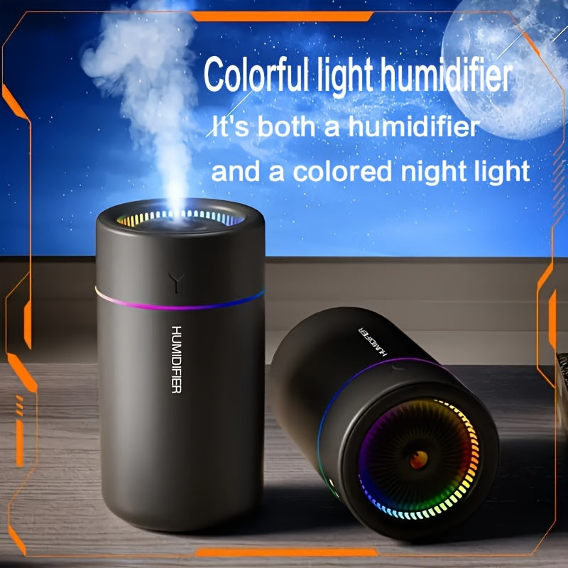 1pc Humidificador portátil USB Mini con luz nocturna LED, 2 modos de niebla, apagado automático, humidificador de aire ultrasónico silencioso para escritorio, coche, hidratación de la piel, regalo para niños/estudiantes/amantes para San Valentín/Hallowee