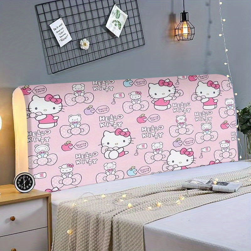 Fundas para Cabecero de Cama Rosa de Sanrio Hello Kitty - Poliéster Antipolvo, Fácil de Limpiar y Duradero, Diseño Lindo de Hello Kitty con Lazos y Magdalenas, Perfecto para Habitaciones Infantiles o Decoración Caprichosa del Hogar