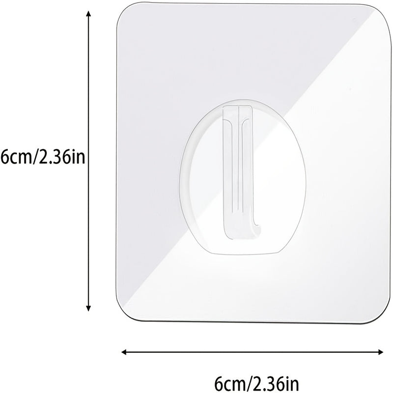 Ganchos de plástico autoadhesivos - 1/5/10/20 piezas, fácil instalación en pared, estilo moderno, transparentes, resistentes e impermeables para toallas, batas, llaves en cocina y baño