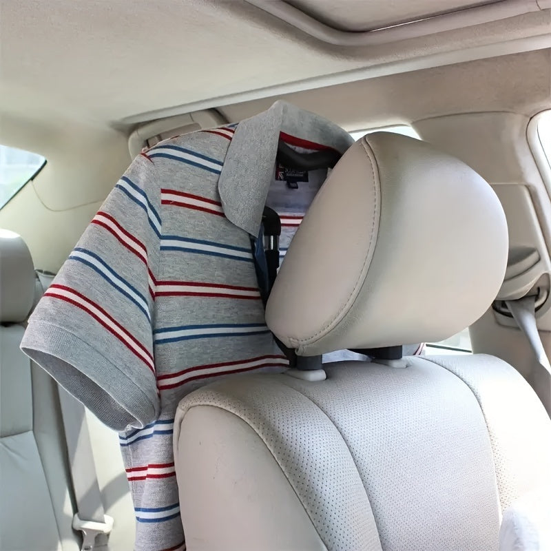 Nueva y mejorada gancho de asiento de coche multifuncional de acero inoxidable - Plegable, adecuado para abrigos y bolsas de embalaje de trajes, bolsas de snacks, compatible con la mayoría de sedanes y SUVs.