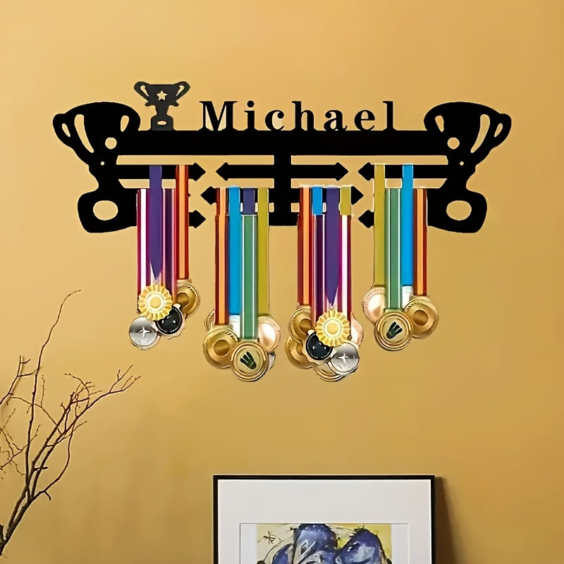Un soporte de medalla de metal vintage personalizado, ganchos DIY para exhibir medallas en la pared, ganchos decorativos para medallas y trofeos.