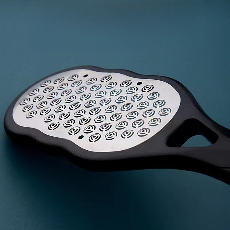 2 Piezas de Exfoliador Manual de Acero Inoxidable para Pies y Manos - Herramienta Ergonómica con Superficie de Doble Textura, Mangos Blancos y Negros, Sin Batería Necesaria para Eliminación de Piel Muerta, Diseño Elegante, Exfoliador de Alta Calidad, Exf