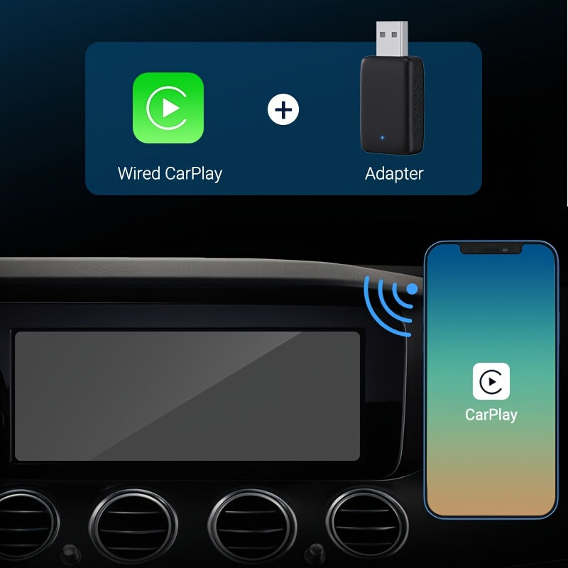 Caja AI inalámbrica 2 en 1 para CarPlay y Android Auto, compatible con el 99% de los autos originales – Conversión de cableado a inalámbrico (WiFi5 de 2.4~5.0 GHz), elegante y portátil para dispositivos iPhone iOS 10+ / Android 11+