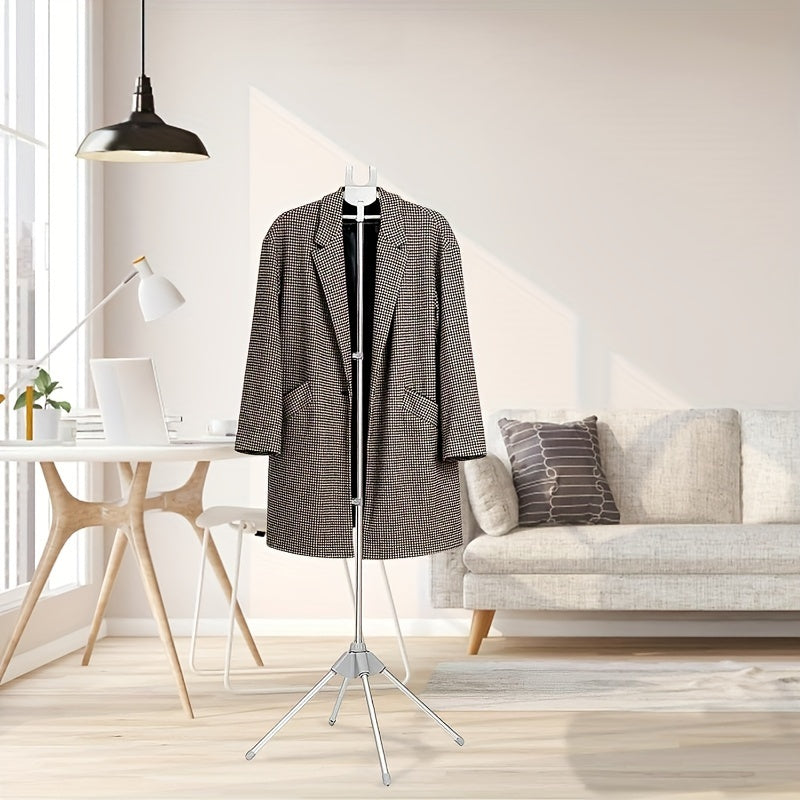 Soporte de tabla de planchar plegable de altura ajustable - Accesorio de vaporizador de ropa de aluminio de alta resistencia con estabilidad de 3 puntos, diseño que ahorra espacio para uso doméstico y profesional, accesorios para planchar ropa, construcc