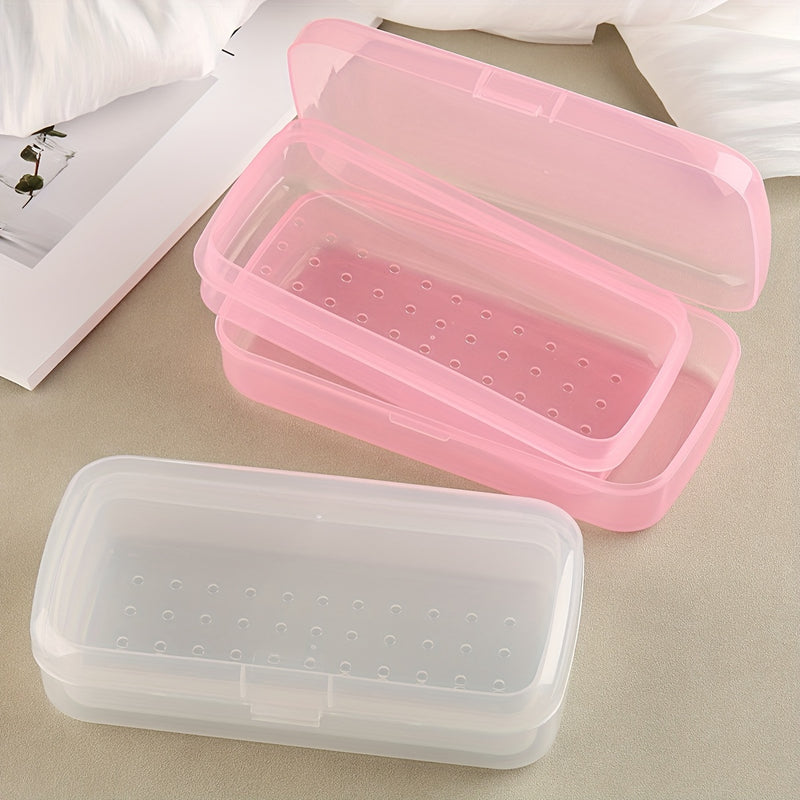 caja de almacenamiento esterilizable para herramientas de manicura, caja de limpieza plástica extraíble con filtro, caja de almacenamiento para uñas y utensilios