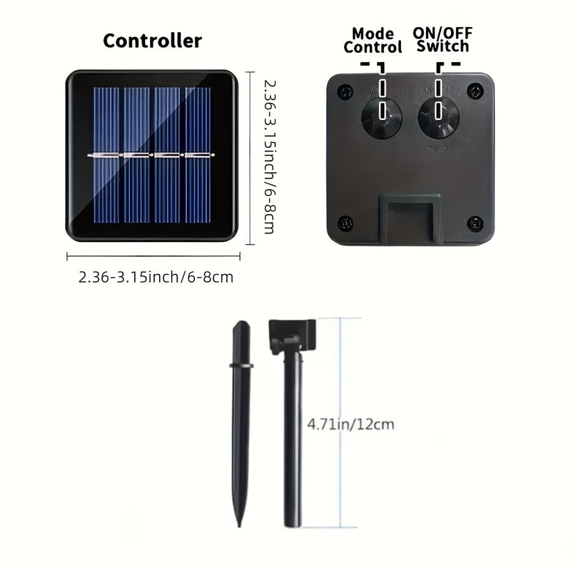 Luz decorativa Solar 5/22M con 20/200 bombillas, cadena de luces de escenario de paisaje solar para exteriores, 8 modos de iluminación, fácil de instalar luz decorativa de patio, adecuada para Navidad, valla de jardín, pabellón de patio, fiesta, boda y d