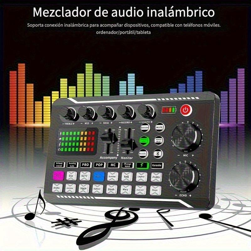 Conexión directa USB y arranque instantáneo, interruptor de interfaz completa para mezcla DJ y cambio de voz en segundos! Batería de litio duradera, cuerpo portátil, versátil para transmisiones en vivo y juegos, abriendo una nueva experiencia de creación