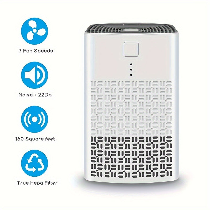 EFGHONG AM-120 Purificador de aire HEPA con alimentación USB - Alta eficiencia, operación silenciosa, ideal para hogar, dormitorio, oficina y escritorio, purificador de aire silencioso | Estética moderna | Plástico duradero