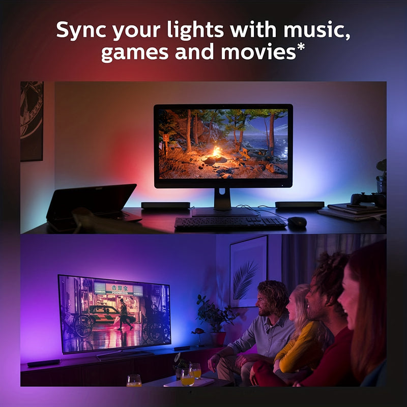 1 juego de Barra de Luz LED Inteligente, 2pcs Lámpara LED RGBIC Inteligente con Más de 100 Modos Dinámicos y Modos de Sincronización con Música, Retroiluminación LED para TV, Iluminación de Ambiente, Iluminación de Ambiente para Juegos, Películas, PC, TV