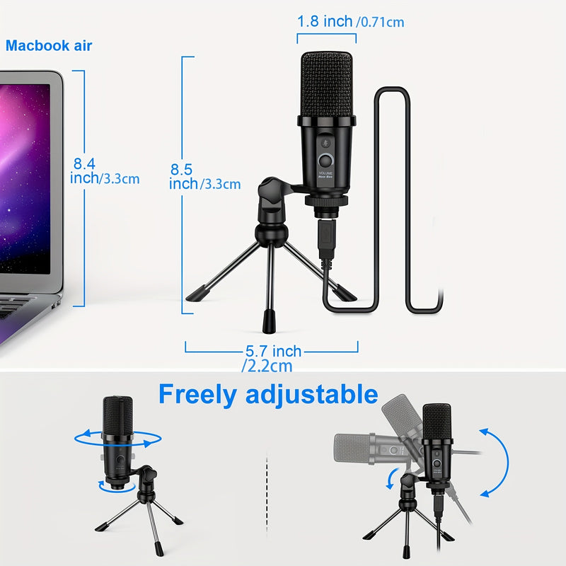 Kit de Micrófono USB Profesional, Plug and Play - Ideal para Estudios, E-Sports y Grabación con Calidad de Sonido Clara