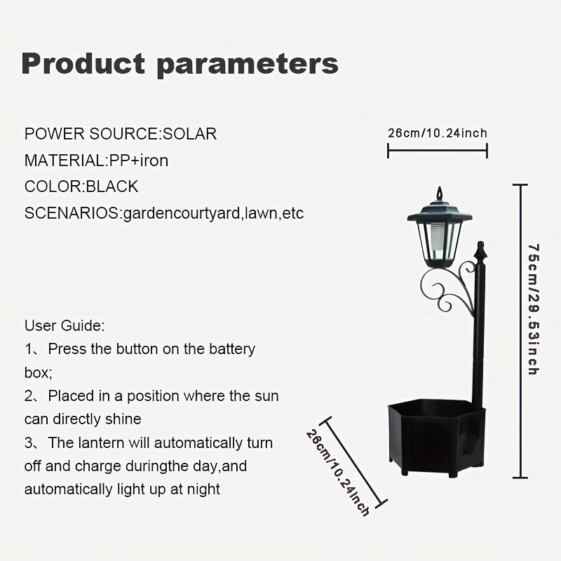 1 pieza de luz de maceta exterior DJGIFI alimentada por energía solar - Estilo tradicional, control de botón, carga solar, diseño de maceta para decoración de jardín y patio, decoraciones solares al aire libre, iluminación de patio, iluminación elegante,