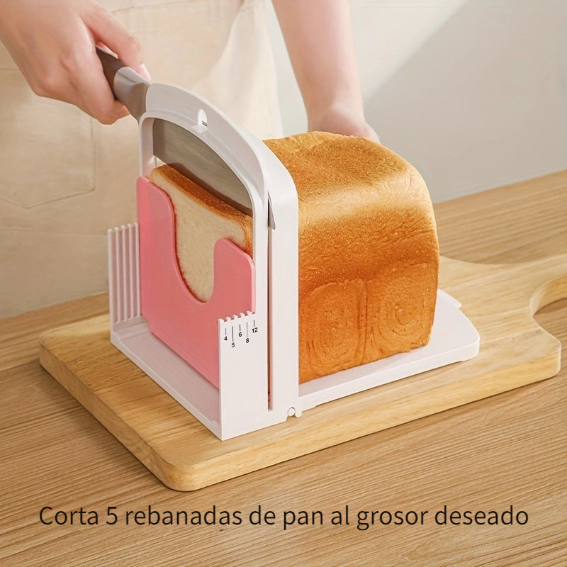 1 pieza de cuchillo de pan creativo con diseño rosa y blanco - Fácil de usar, no necesita electricidad, perfecto para hornear en casa y hacer sandwiches, accesorio de hornear | Herramienta de cocina moderna | Cuchillo de pan duradero, máquina de cuchillo