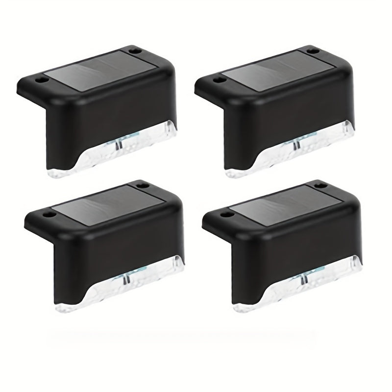 Paquete de 4 Luces Solares para Terraza, Luces Solares para Valla, Luces Exteriores IP44 para Patio, Luces Solares con Energía Solar, Luz Solar para Escalones al Aire Libre, Iluminación Solar para Vallas y Escaleras en Cercas, Pasos, Patios, Terrazas, Ja