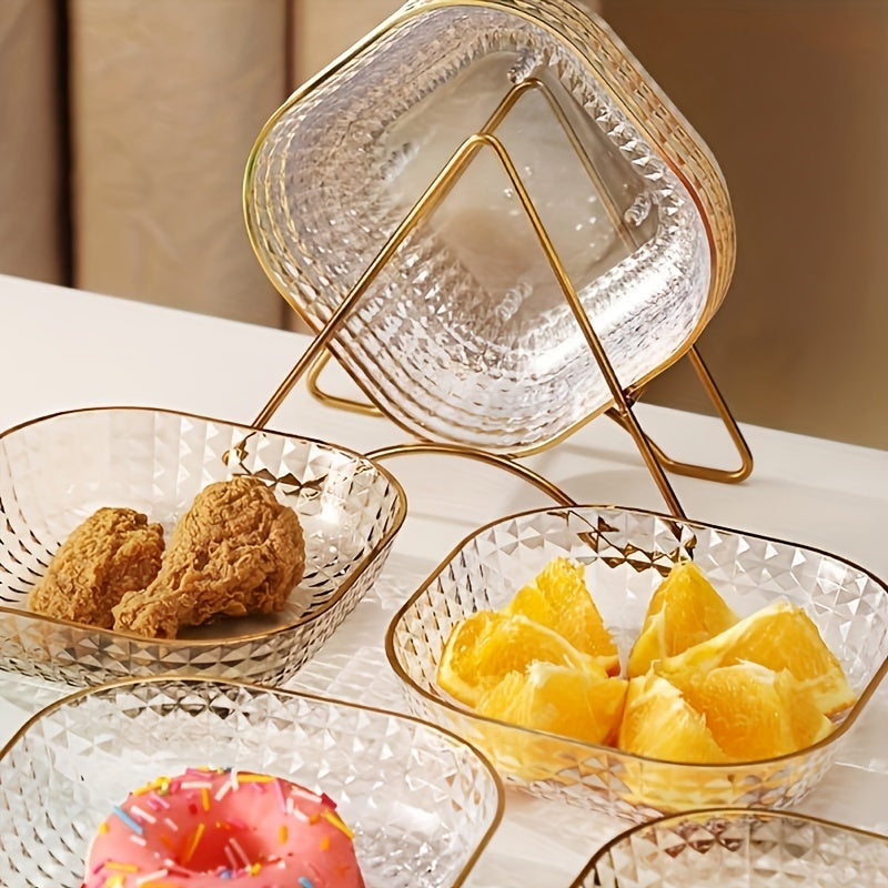 2pcs/4pcs Bandeja de Servir Cuadrada de Plástico - Versátil para Frutas, Postres, Tartas, Aperitivos y Desayuno - Decoración Duradera para Cocina y Comedor