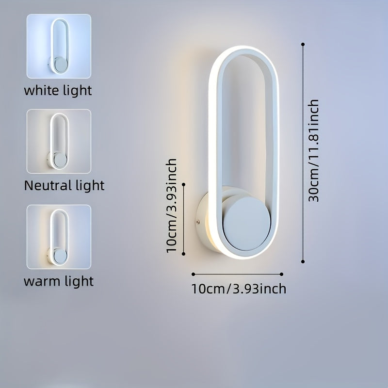 Luces de pared LED para interiores con cambio de temperatura de 3 colores, luminaria moderna para pasillos, salón, cocina y garaje
