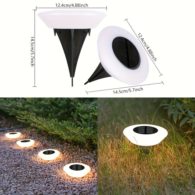 4 Luces Solares para Jardín, Decoración de Paisaje en Villa, Iluminación para Senderos Exteriores