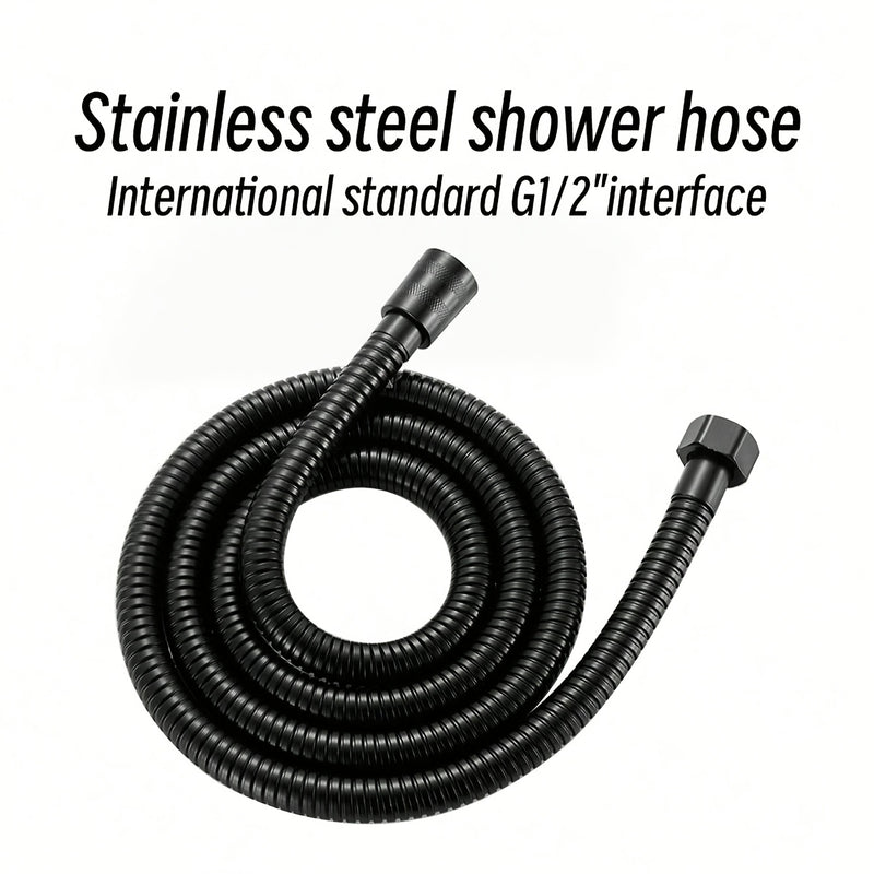 Cabezal de ducha portátil de alta presión con chorros ultra potentes, negro, PVC, incluye manguera de 1,5 m y soporte - Instalación fácil, no necesita electricidad, ideal para uso doméstico, accesorio de baño | Artículo práctico de baño | Cabezal de duch