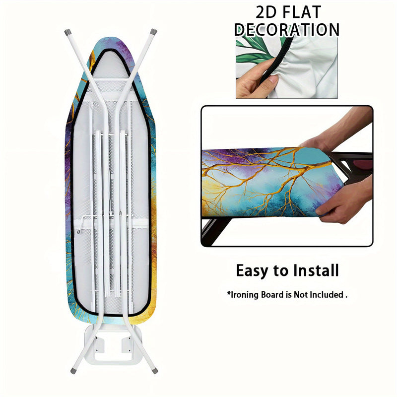 2D Plano, 2Dflat Diseño Cubierta de Tablero de Planchar, Cubierta de Polvo de Tablero de Planchar Lavable, Fácil de Instalar, Se Ajusta a la Mayoría de Tamaños Estándar de Tablero de Planchar, Accesorios de Planchar, Decoración del Hogar de Verano y Otoñ