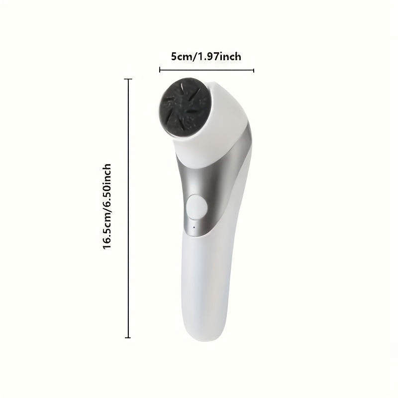 Removedor eléctrico de callos recargable por USB, herramienta de pedicura portátil con rodillos intercambiables para pies suaves y lisos, limpieza profunda y eliminación de piel muerta, diseño en blanco y gris, herramienta de pedicura para el hogar, mate