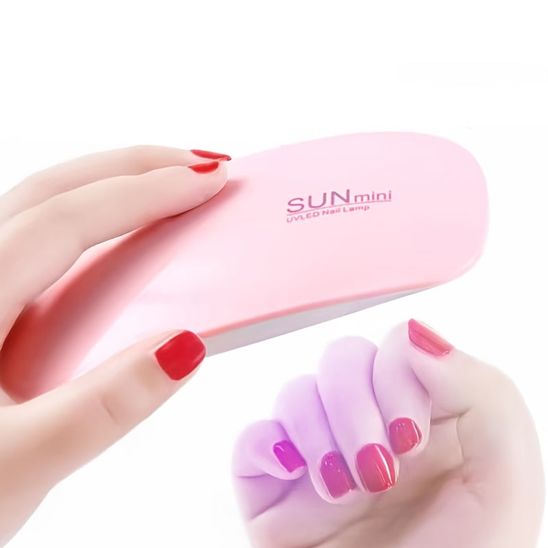 Lámpara de arte de uñas LED Sunmini - Secador de esmalte de uñas portátil con alimentación USB, dos velocidades, temporizador y intensidad de luz ajustable para manis, pedis y arte de uñas, herramientas de arte de uñas, diseño compacto, cuerpo de plástic
