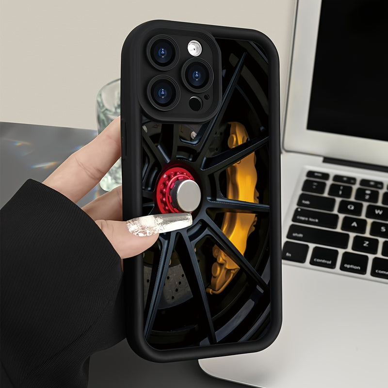 Funda para iPhone 11, 12, 13, 14, 15, 16 Pro Max Pro Plus con diseño de llantas de auto, moderna, creativa, antigolpes y resistente a caídas, ideal para hombres y mujeres, regalo perfecto
