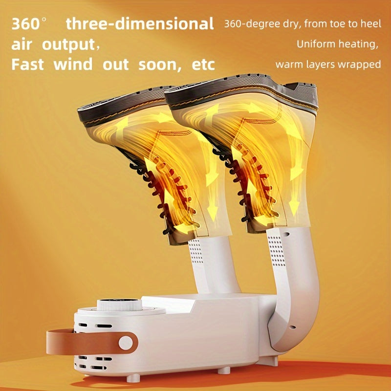 Secador de zapatos UV plegable, secado rápido por calor, control inteligente de temperatura constante, enchufe estadounidense de 110 V-130 V, desodorizante portátil con función de temporización automática para uso doméstico.