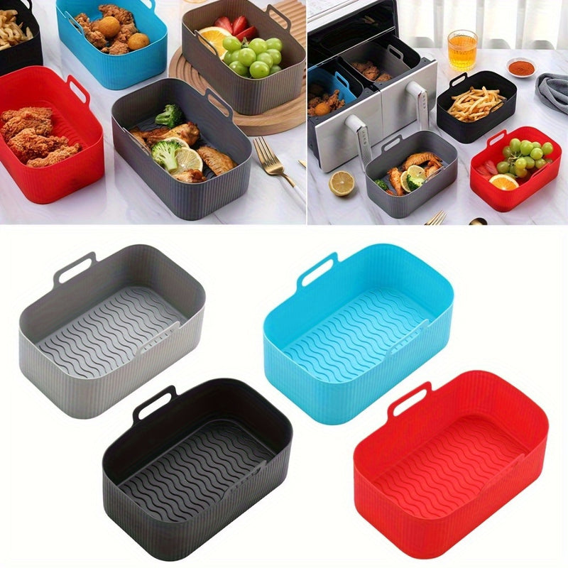 1 nuevo relleno de silicona para freidor de aire, bandeja de hornear de grado alimenticio antiadherente, adecuada para pizza y pollo frito, accesorios de horno seguros para cocina y restaurante.