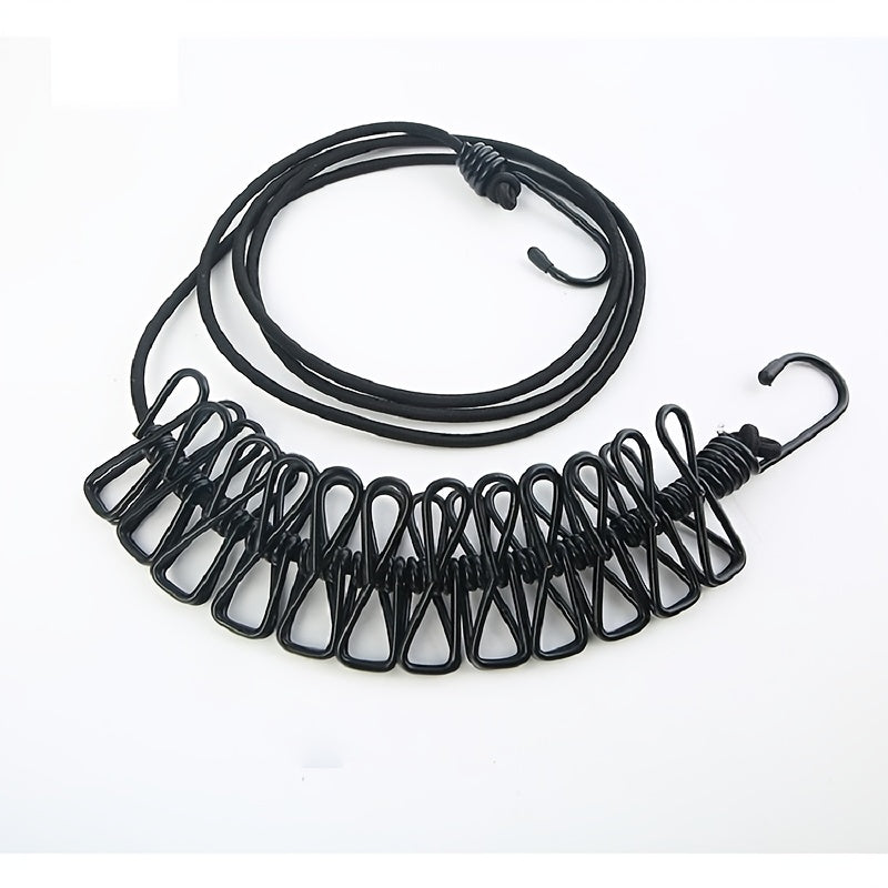 1 cuerda para tender ropa retráctil y portátil para viajes, con 12 pinzas, ideal para secar ropa en interiores o exteriores, accesorio para camping