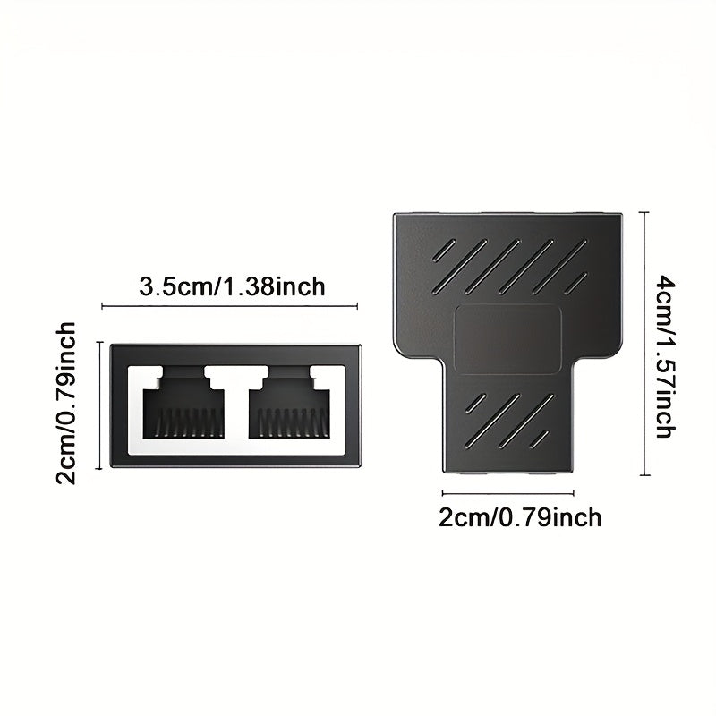 Divisor de red RJ45, conector de red de 2 vías, alimentado por USB, voltaje de funcionamiento ≤36V, extensión de cable de red, sin batería, para uso en hogar y oficina.