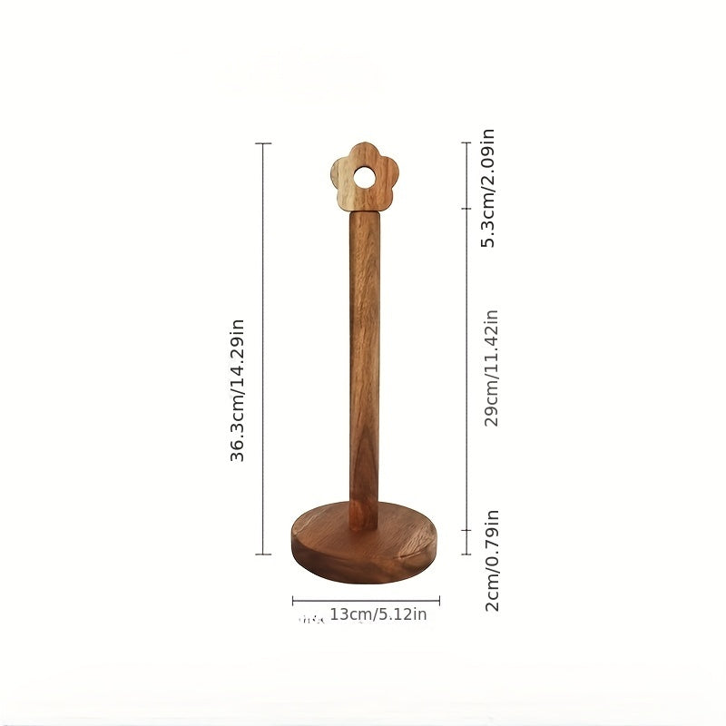 1 unidad de soporte de toalla de papel de cocina de madera rústica, diseño de montaje vertical a ras, soporte de almacenamiento de película sin taladro, organizador de encimera