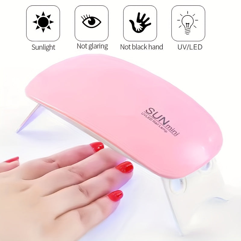 Lámpara LED SUNmini para manicura, diseño plegable, portátil y liviana, ideal para viajes y uso en casa, perfecta para salones de uñas y manicura en el hogar, cuerpo de plástico duradero, accesorio para arte en uñas, alimentación por USB