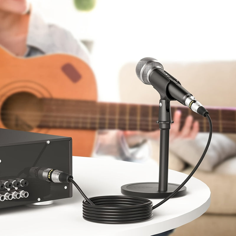 Conjunto de 6 Cables de Micrófono Balanceados XLR Macho a Hembra de 7.62 metros - 3 Pines, Anti-Interferencias, Diseño Autobloqueante, Colores Vibrantes (Rojo, Naranja, Amarillo, Verde, Azul, Morado) para un Sonido Claro y Fácil Identificación